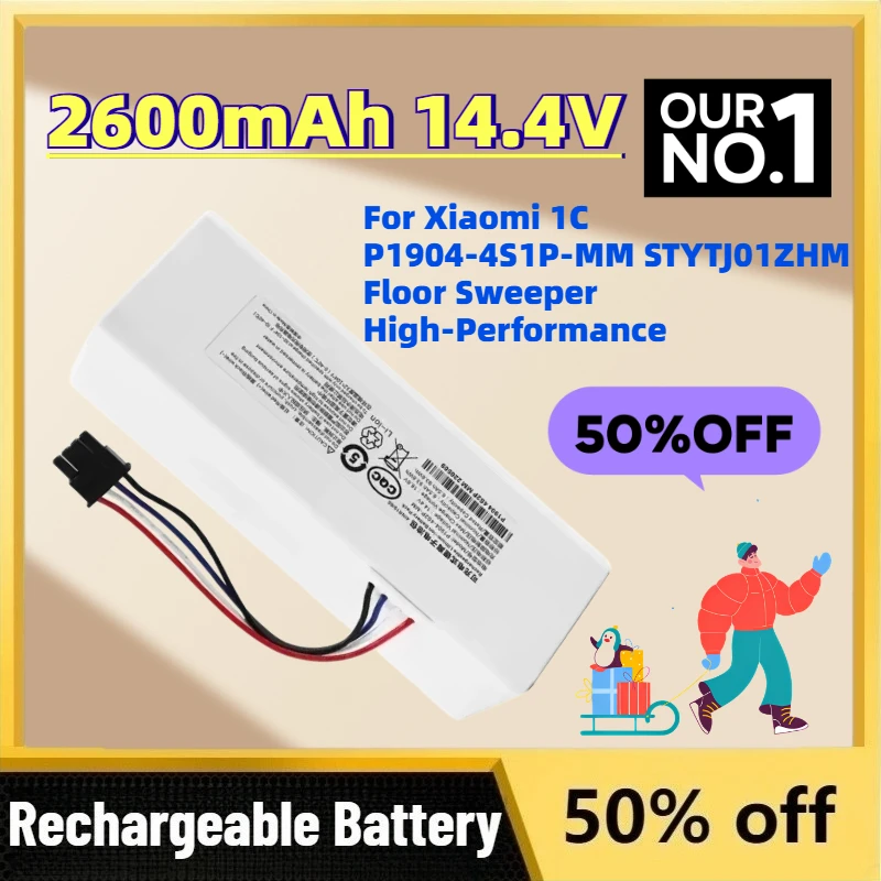High-Quality 2600mAh 14.4V Li-ion Rechargeable Battery for Xiaomi 1C P1904-4S1P-MM STYTJ01ZHM Floor Sweeper High-Performance