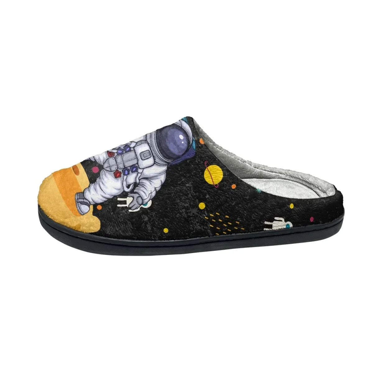 Cartoon Astronauut Design Warm Cozy Cotton Slippers Winter Casual Couple Home Slippers Women's Bedroom Indoor Slides Slippers