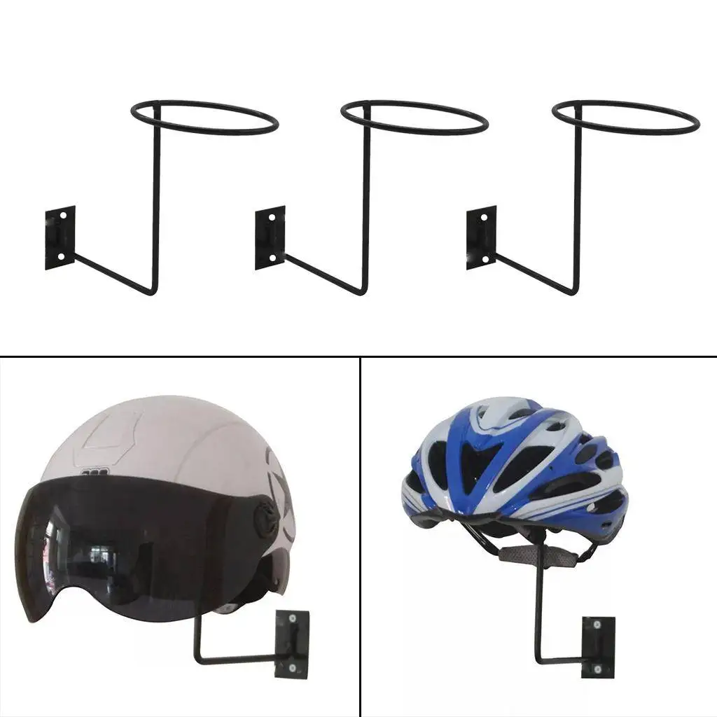 3/ 6pcs Motorcycle Helmet Holder Stand Wall Mounted Hat Holder Stand Heavy Duty Helmet Holder Cowboy Hat Rack Stand Hanger Hook