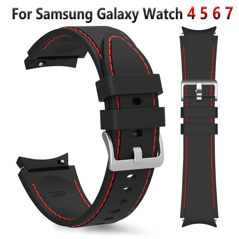 Silikonarmband für Samsung Galaxy Watch 7 6 5 4 40 mm 44 mm Sportmode Handarbeit Armband Galaxy Watch 6 4 Classic 5 Pro 45 mm