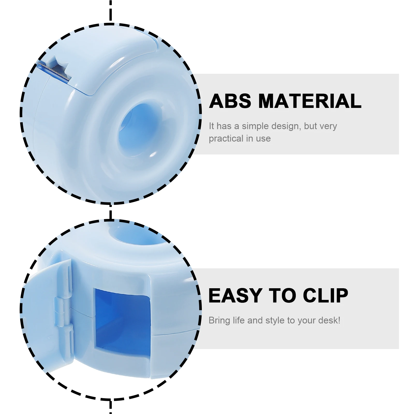 2Pcs Portable Tape Dispenser Elegant Office Supply Desk Accessory Smooth Edges Practical Use Fun Tape Dispenser