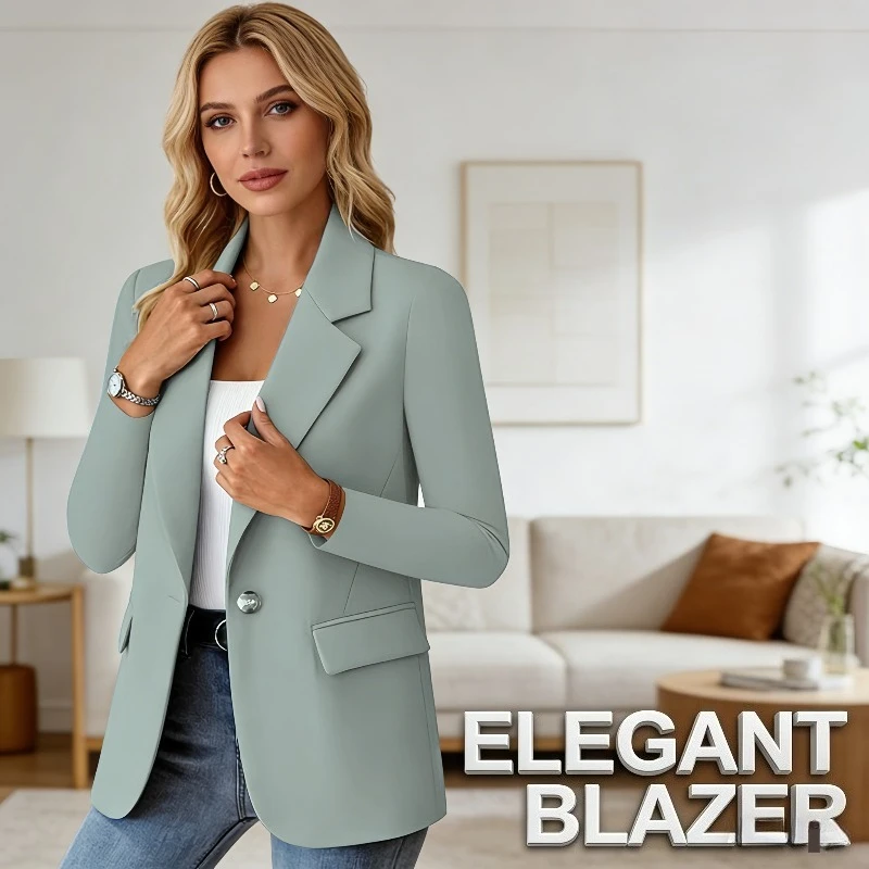 

Temperament Style Solid Color Small Suit Jacket for Women's Spring and Autumn Long Sleeved Casual Commuting Women's Clothing