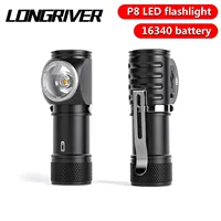 LONGRIVER T236 Flashlight Powerful LED Headlight Type-c Rechargeable Multi-function Torch with Magnet Clip for Outdoor Camping