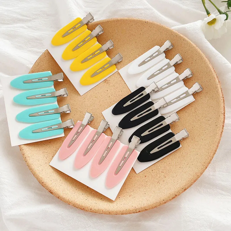 Colorful Bangs Fix Fringe Barrette Women Hair Clips Side Female Ladies Girls Headwear Hairpins Hair Accessories Makeup Tool 4pcs