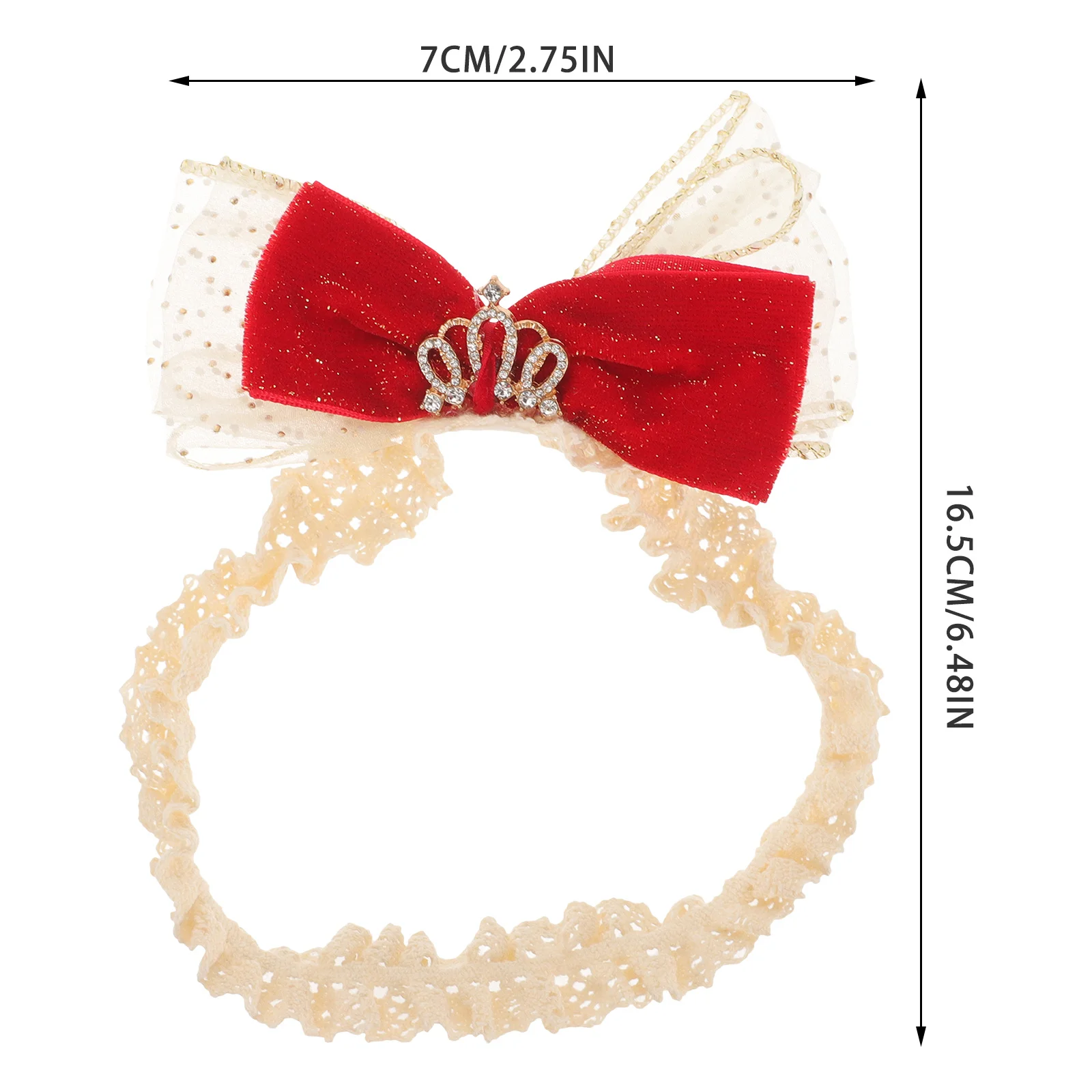 

Baby Girls Red Bow Headband Mesh Veil Elastic Hairband Soft Comfortable Hair Accessories for Wedding Photo Shoot Party