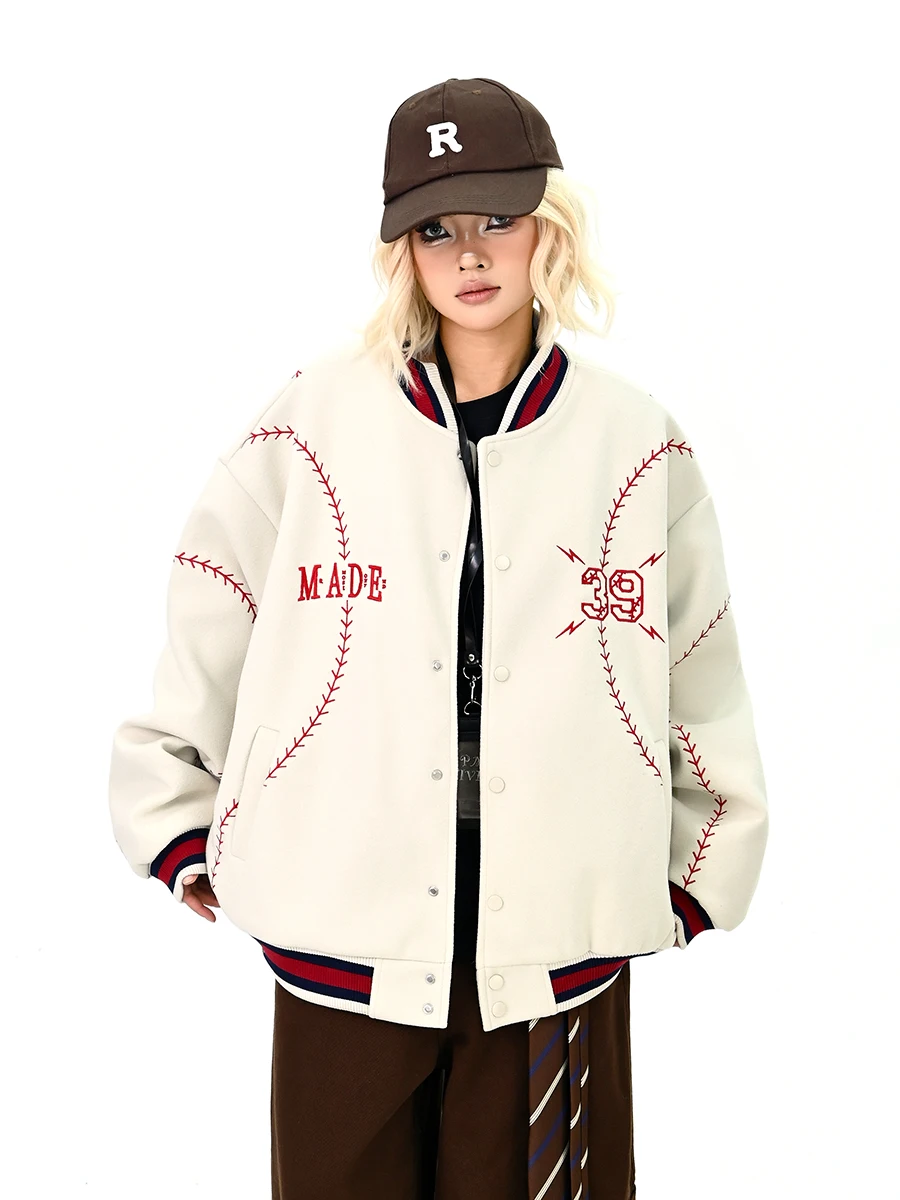 

Цифровая хлопковая бейсбольная куртка Bae, женское свободное корейское ветрозащитное пальто для колледжа, зимняя новая модная уличная одежда