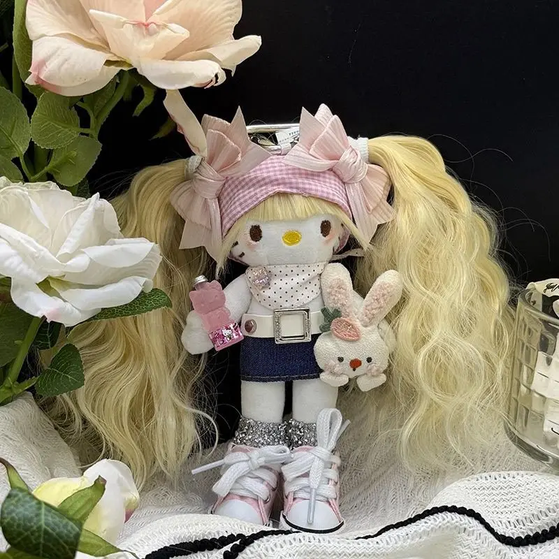 

Милая плюшевая кукла Hello Kitty в стиле Hot Girl с длинными ногами, подвеска для сумки, изысканный праздничный подарок
