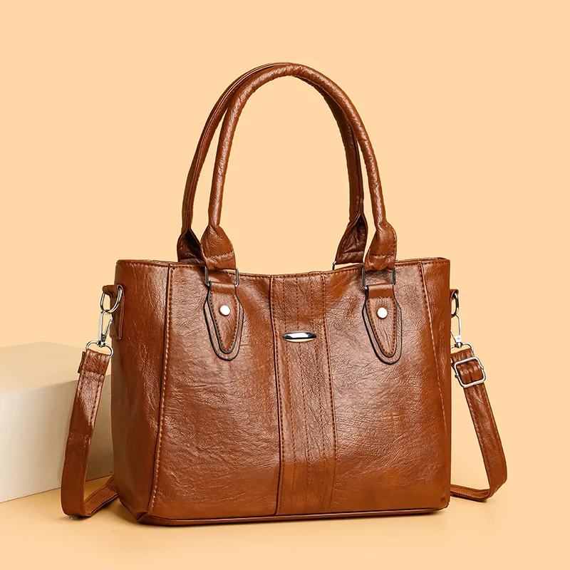 

Сумка из искусственной кожи, женская винтажная сумка через плечо, роскошная дизайнерская женская сумка большой вместимости, сумки для поездок на работу, сумка с верхней ручкой