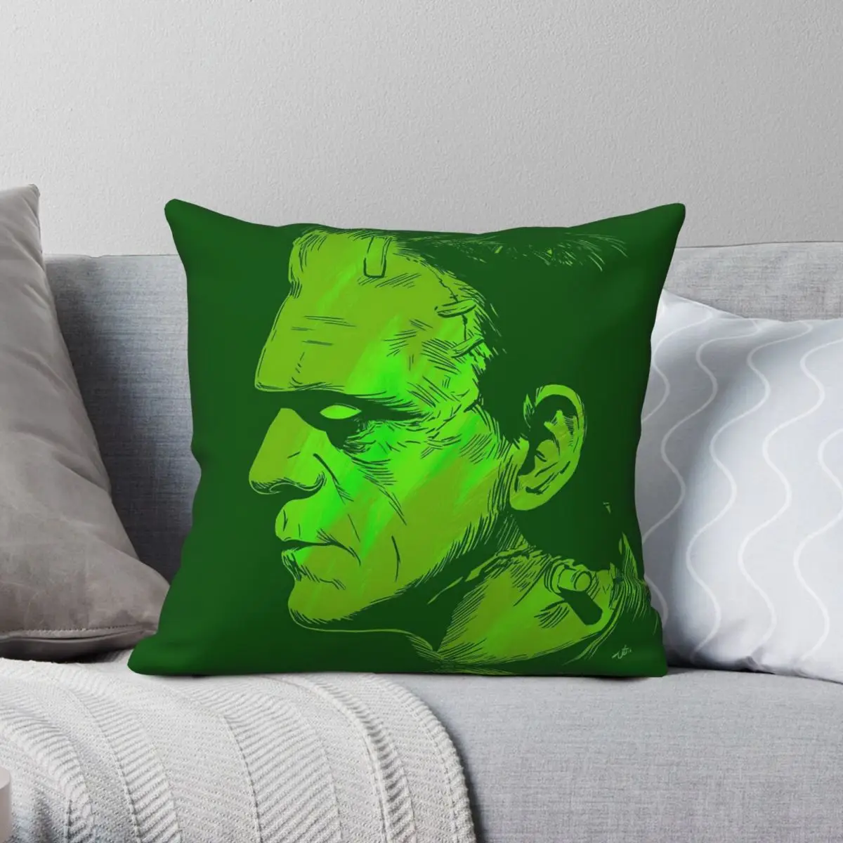 Frankenstein Universal Monsters Square Pillowcase Polyester Linen Velvet Pattern Zip Decor Sofa Cushion Cover