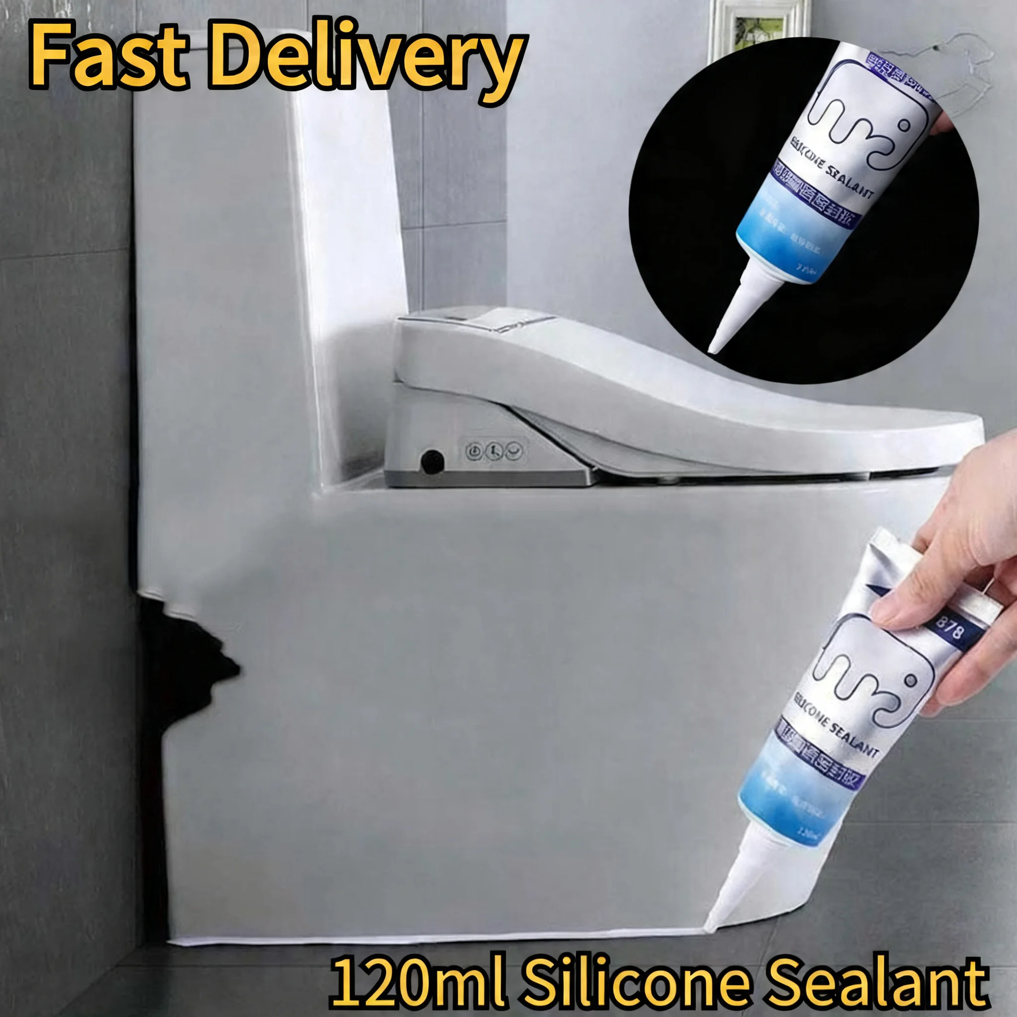 120ml Multipurpose Silicone Sealant Waterproof Caulk Seal Mouldproof Fast Drying Adhesive Glass Glue For Bathroom Kitchen Tool