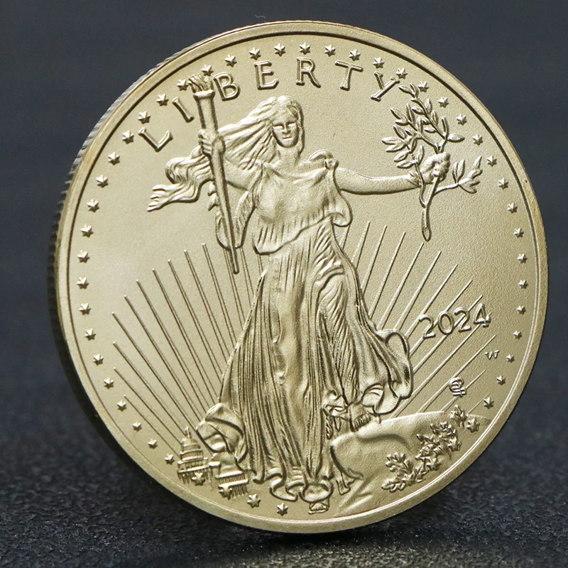 2023/2024 الولايات المتحدة الأمريكية الحرية النسر 50 دولار عملة الأمريكية غرامة عملة ذهبية المقتنيات ديكور المنزل في الله نحن نثق بهدايا عيد الميلاد #2