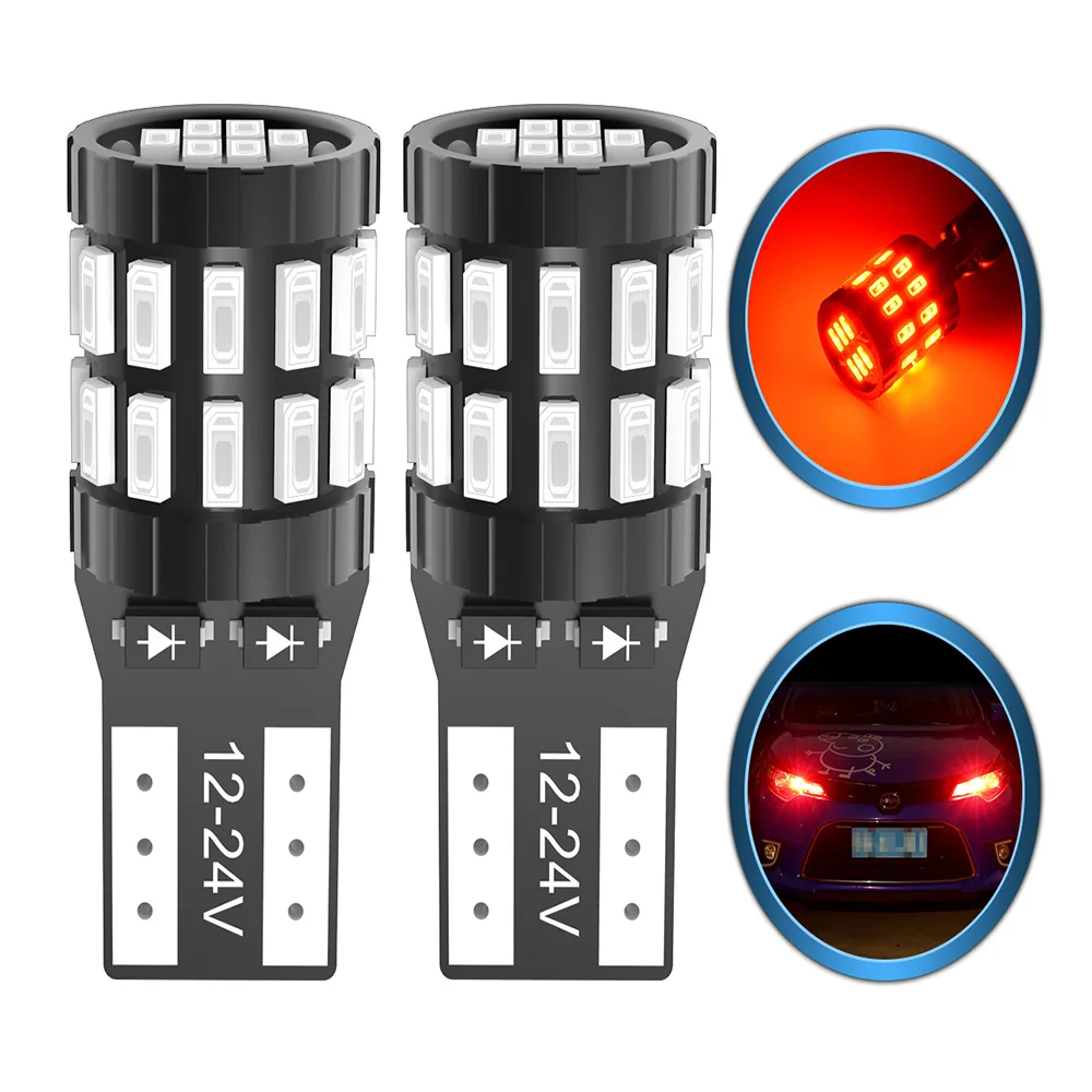 

2Pcs W5W T10 LED Canbus No Error Bulb Car Interior Light 194 168 LED Signal Lamp For Mercedes-Bens BMW Audi Ford 12V Amber Red