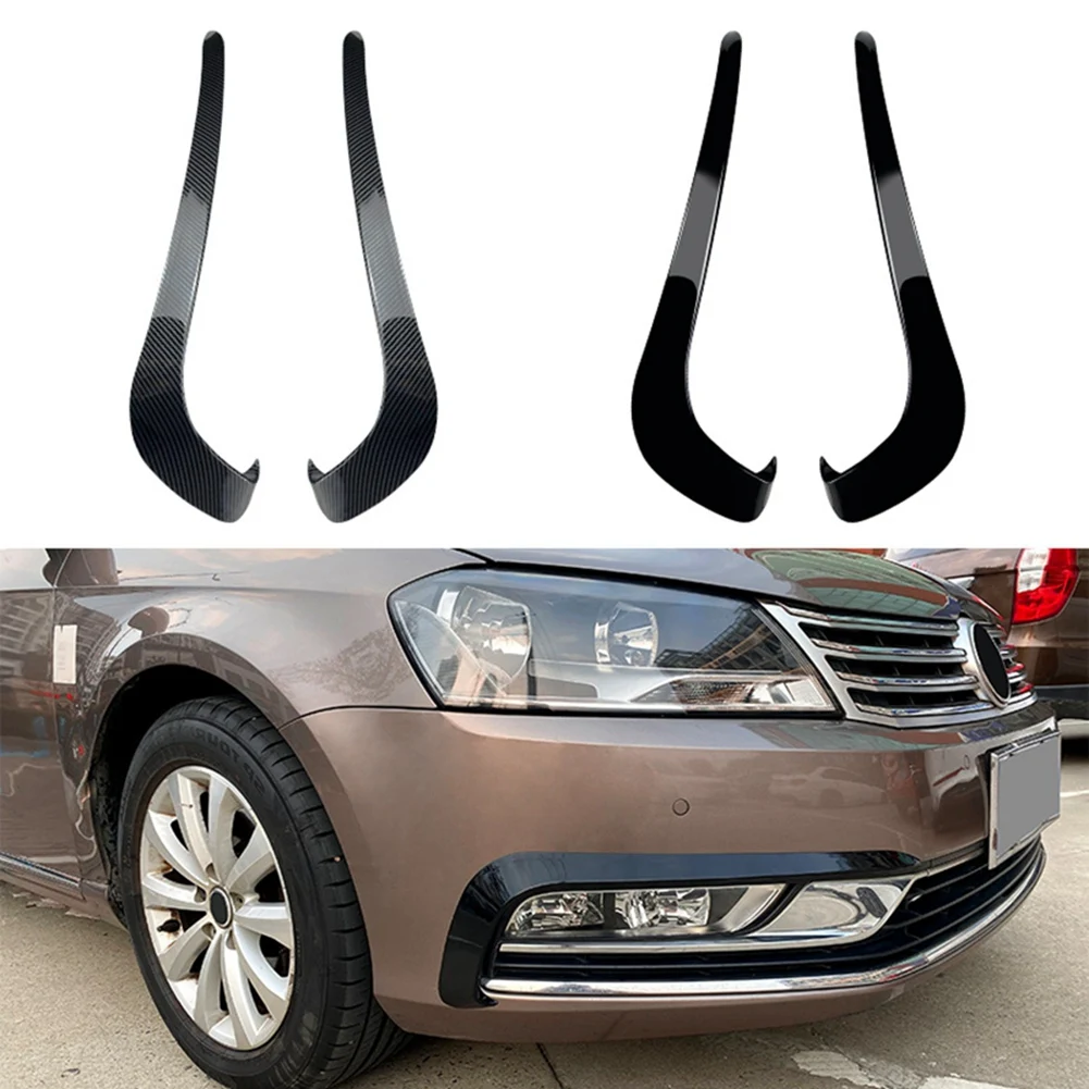 Car Bright Black Front Fog Lamp Eyebrow Wind Knife Fog Light Eyebrow Eyelid Trim Cover for VW Passat B7 2011-2015