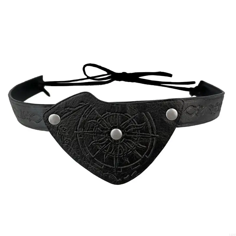 

Y3NE Medieval Eye Patches Vintage Leather Eye Covers For Men Halloween LARP Cosplay