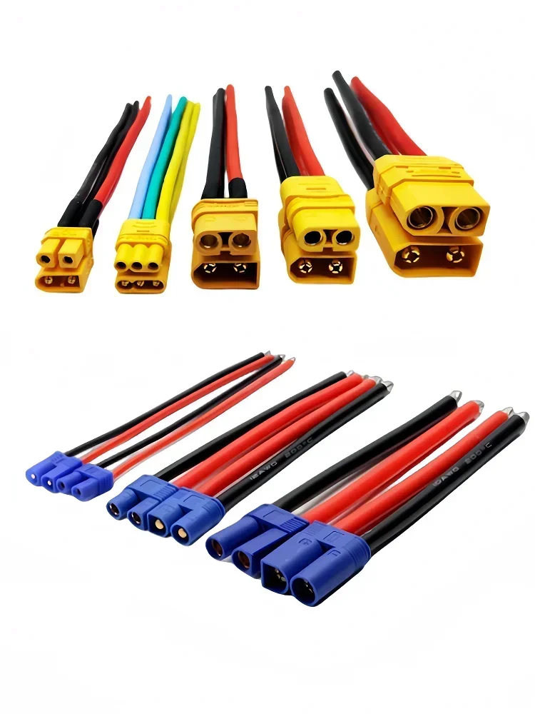 Câble de connexion ESC pour batterie modèle véhicule et bateau RC, 10cm, 2 pièces, XT30 XT60 XT90 T EC2 EC3 EC5 EC8, prise mâle/femelle
