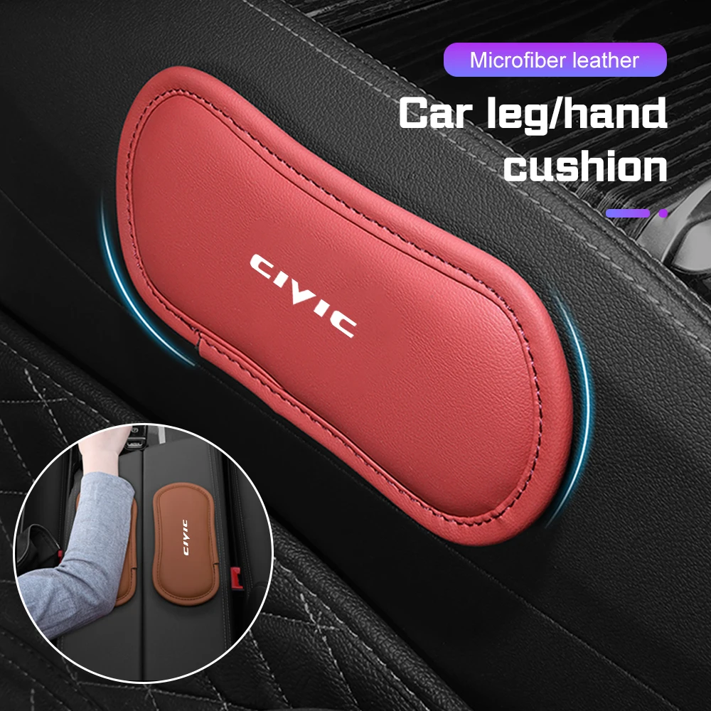 Leather Car Elbow Rest Pad Knee Cushion For CIVIC Accord Insight Odyssey Vezel Jazz CR-V Auto Center Console Leg Mat Accessories