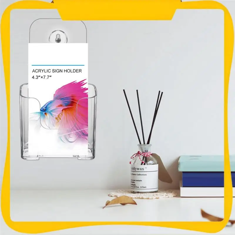 

Acrylic Brochure Holder Slant Back Design, Clear Display Stand, Plastic Table Stand Sign Holder 2 Pack Durable Easy To Use