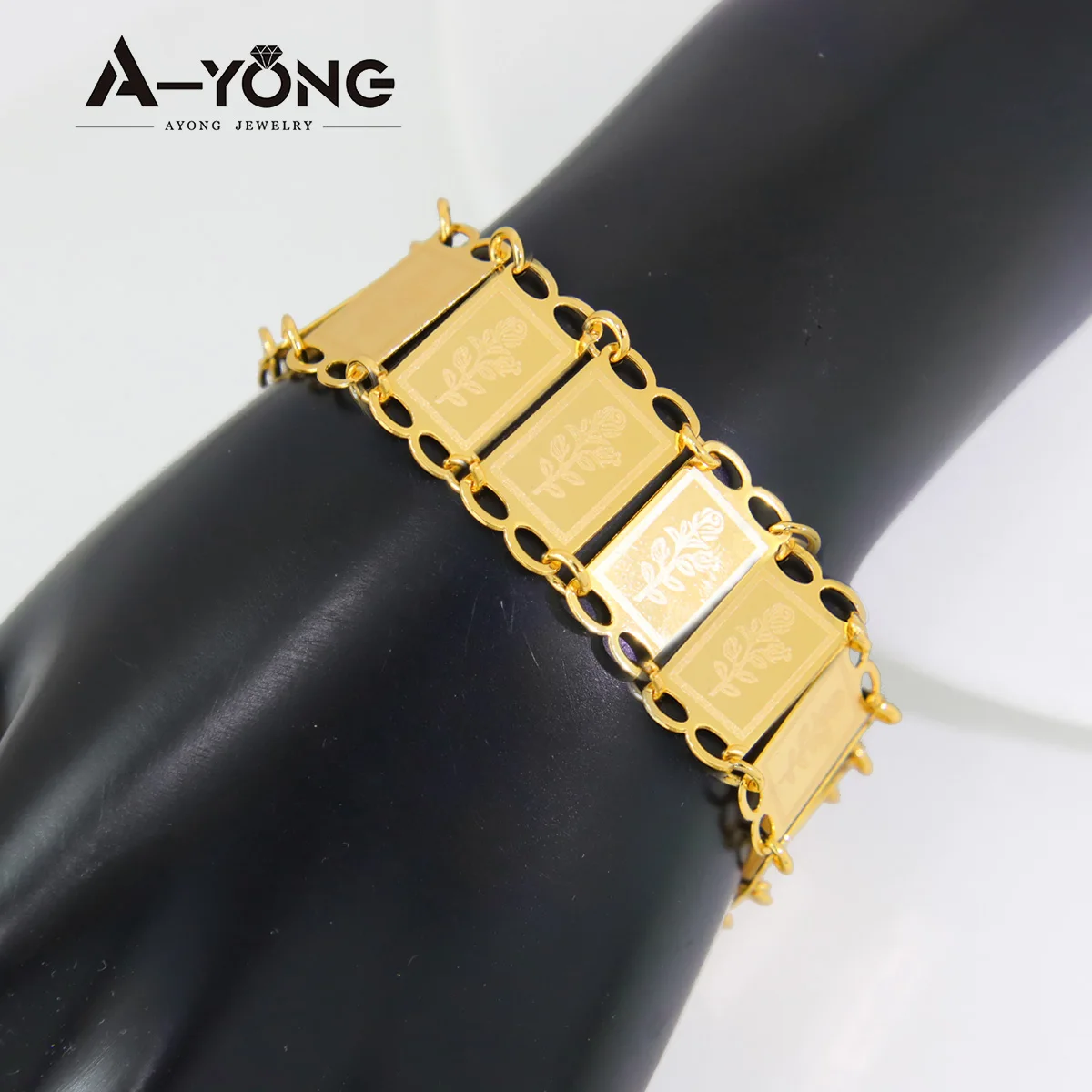 Luxury Gold Plated Bracelet 21k Gold Color Saudi Elegant Fashion Wrap Bangles Dubai Women Bridal Wedding Event Party Jewelry