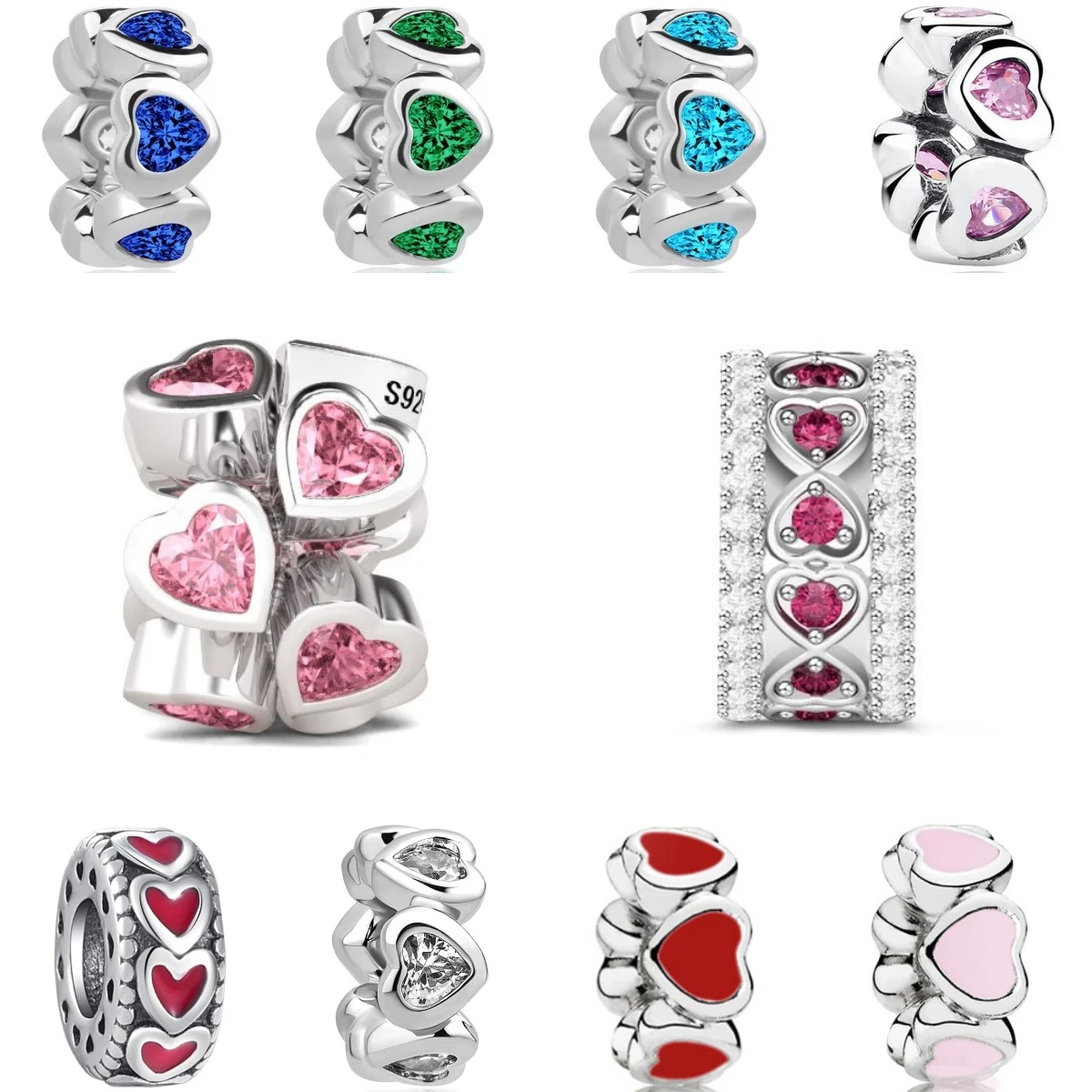 

НОВЫЙ Шарм из стерлингового серебра 925 пробы, подходит для оригинального браслета, аксессуары, женские ювелирные изделия, серия на годовщину свадьбы, розовое кольцо в форме сердца