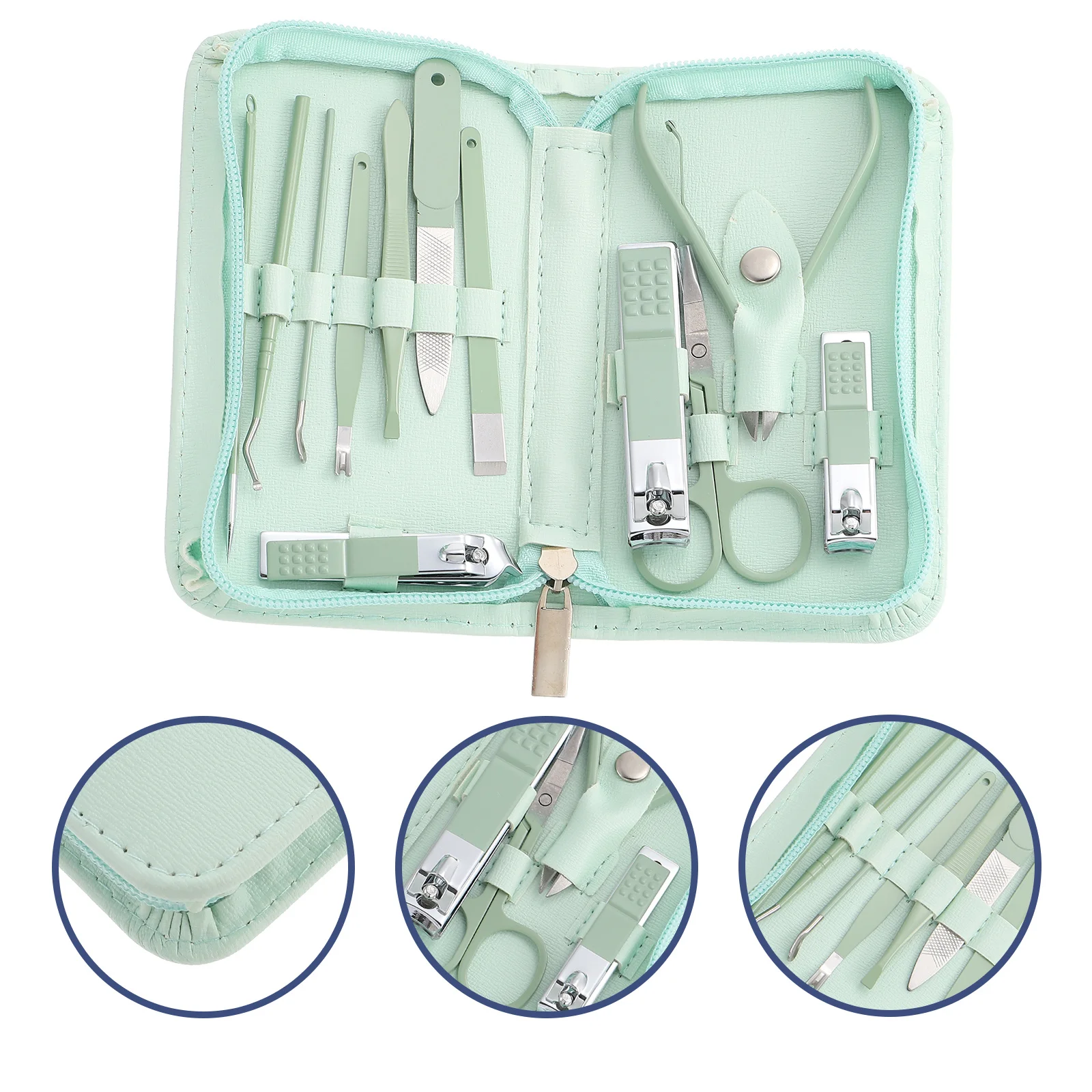 1 セットステンレス鋼爪切りキットポータブルマニキュアペディキュアセット爪足の爪ケア耳ピック眉毛ピンセット