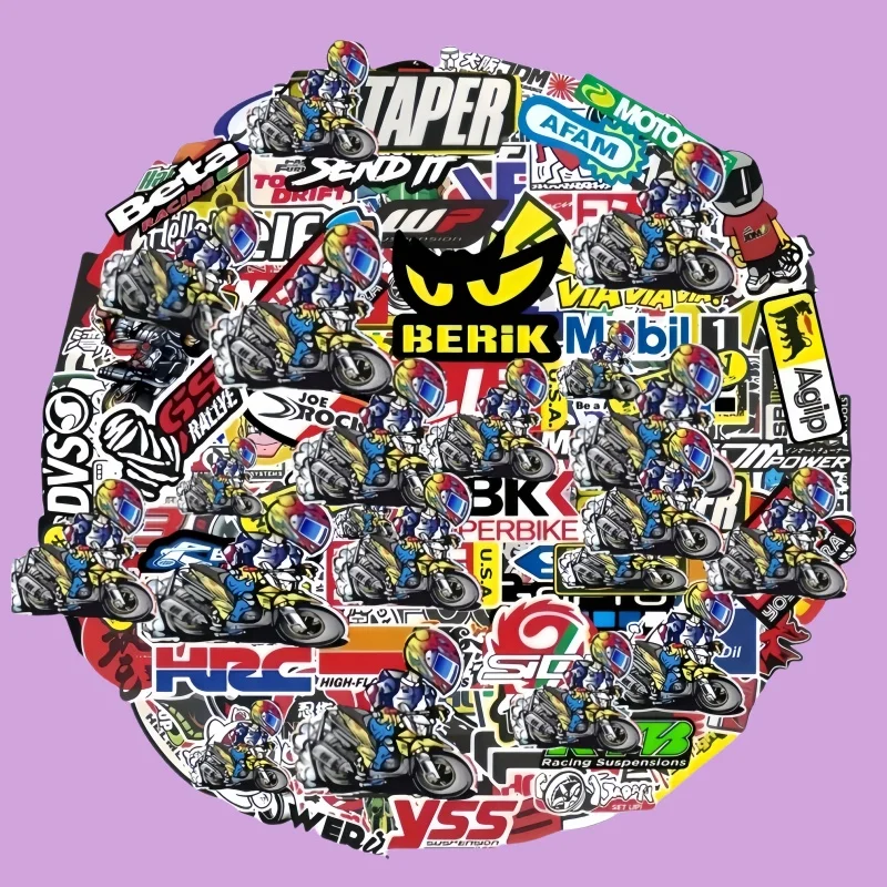 40/80/120pcs Random Motorcycle Ornamental Stickers Decals Bike Helmet Tank Racing Sponsor Logo Set for Kawasaki Honda Yamaha BMW
