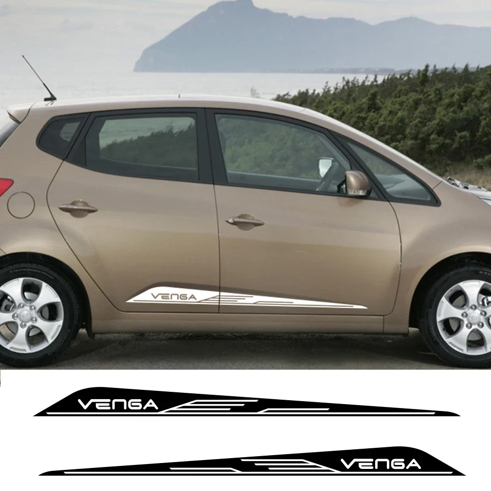 2PCS Car Door Side Skirt Stickers For Kia Venga Auto Vinyl Film Racing Sport DIY Decal Automobile Styling Car Tuning Accessories