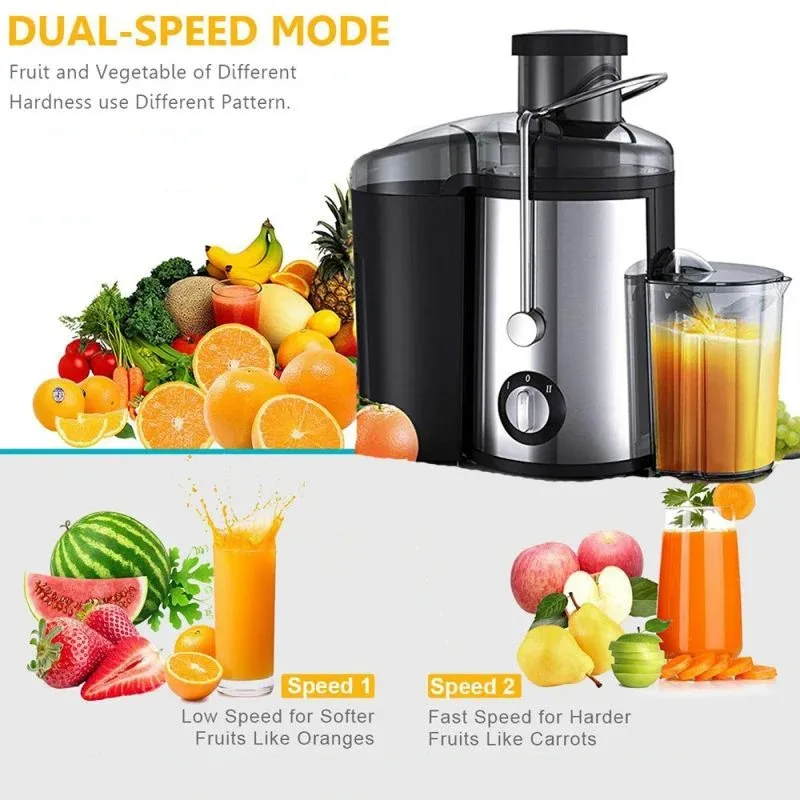 Electric Juicer centrifugal Household large caliber juice machine residue separation vegetable Juicer EU/US