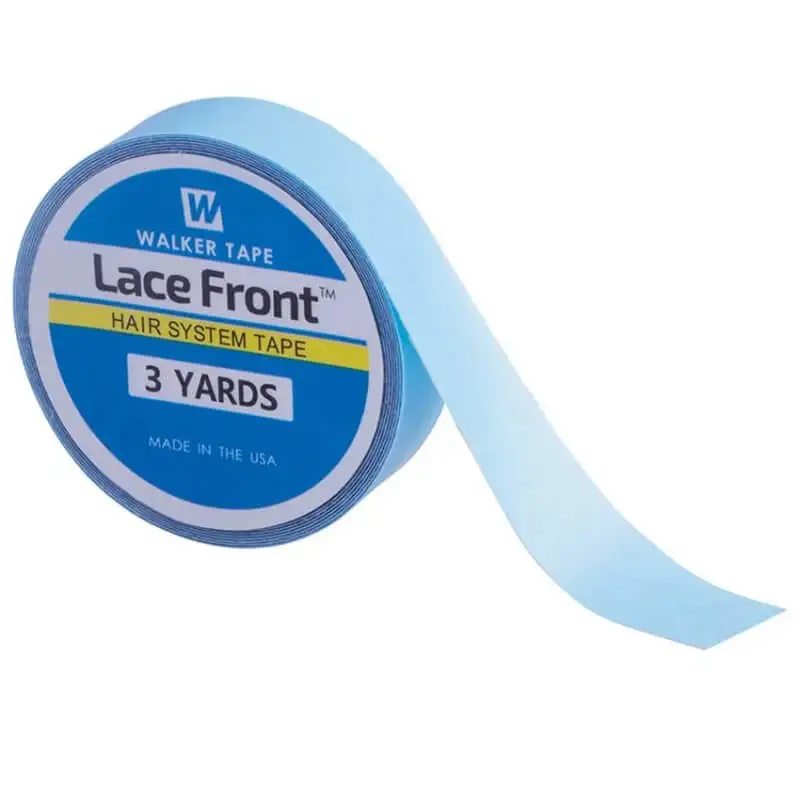 Nastro per deambulatore con supporto anteriore in pizzo resistente di colore blu per parrucca parrucchino nastro adesivo biadesivo per capelli 3yards 12yards 36yards