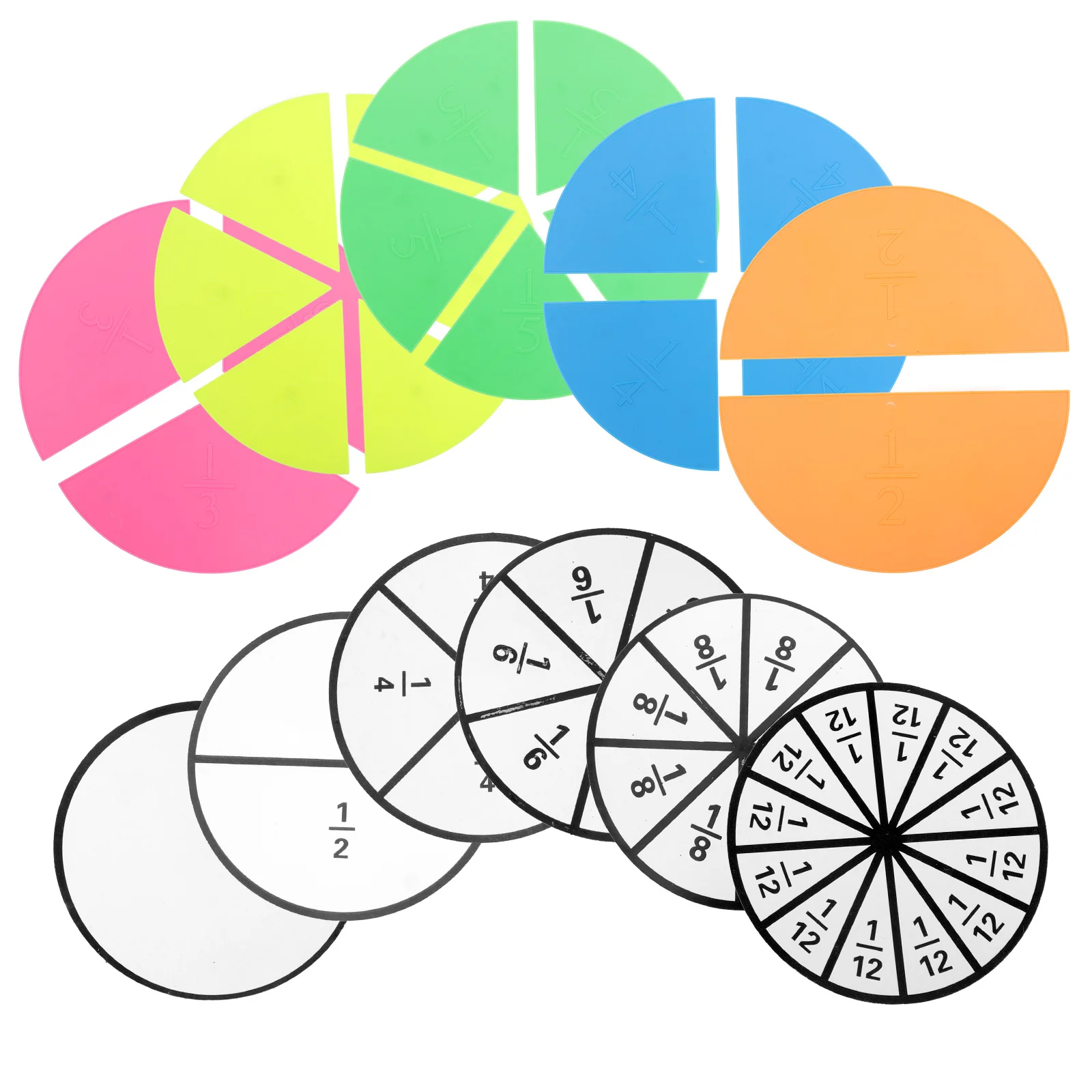 1Set Magnetic Fraction Circles Educational Demonstrator Classroom Home Learning Improve Math Understanding Circular Childrens