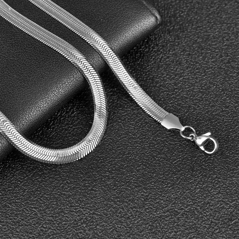 925 Sterling Silver Blade Chain Men Women Clavicle Chain Necklace Hot Sale 18K Gold Herringbone Necklace Fashion Jewelry