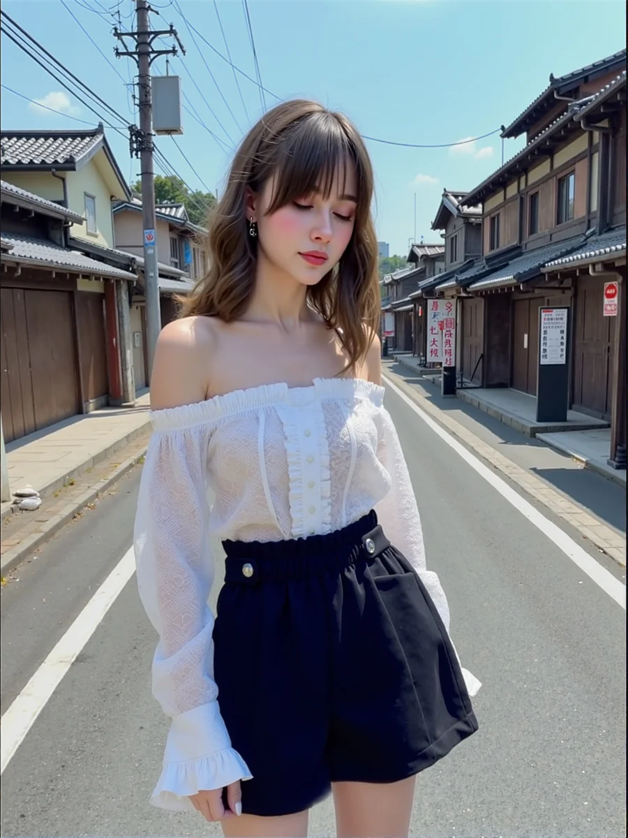 Pantaloncini a gamba larga in lana nera da donna da ufficio pieghettati bottoni classici a vita alta dimagranti femminili moda vintage chic elegante