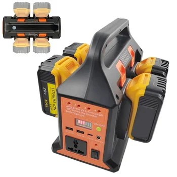300W 4อินเวอร์เตอร์2ซายน์เวฟสำหรับ makita/bosch/dewal/ milwaukee 110V/220V USB PD3.0 tpye-C เครื่องแปลงแบตสำรองพร้อมไฟ LED