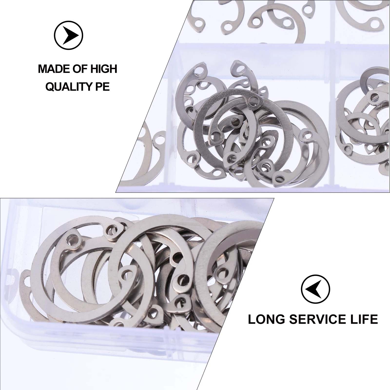 

150 Pcs Stainless Steel Retaining Ring Shaft Snap Rings 304 Wear Resistant Anti Rust Fixation Middle Hardware