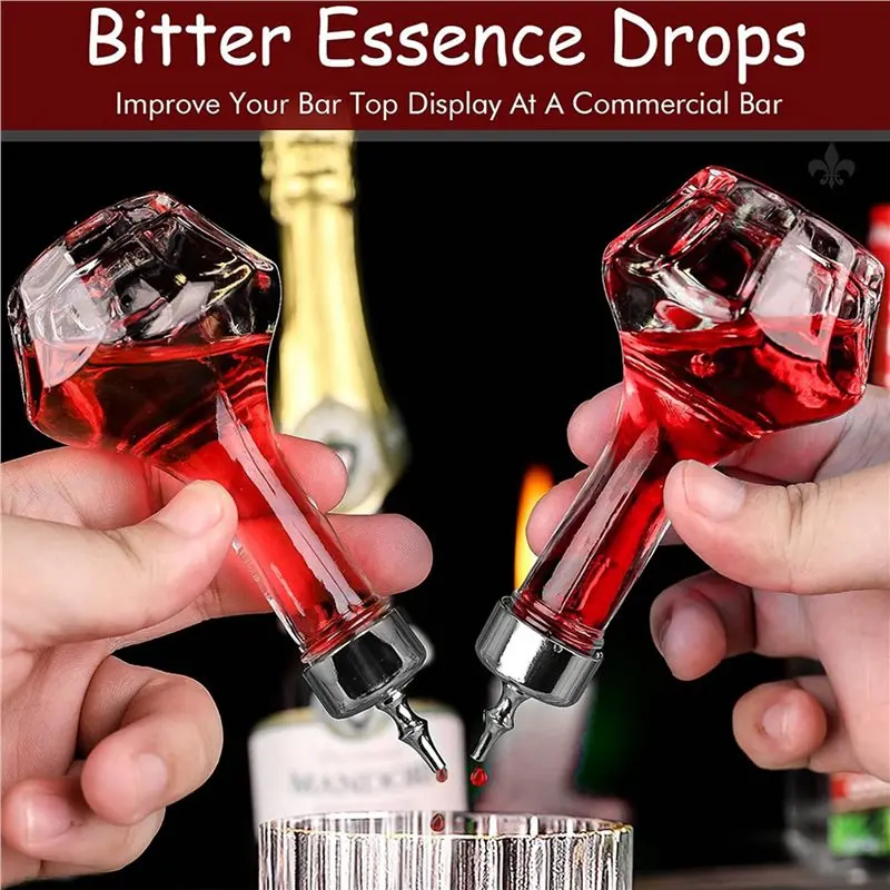 AT05-12 PCS Bitters Bottle Set Of 50Ml/1.6Oz Glass Dash Bottle With Dasher Top, Professional Bar Tool For Making Cocktails