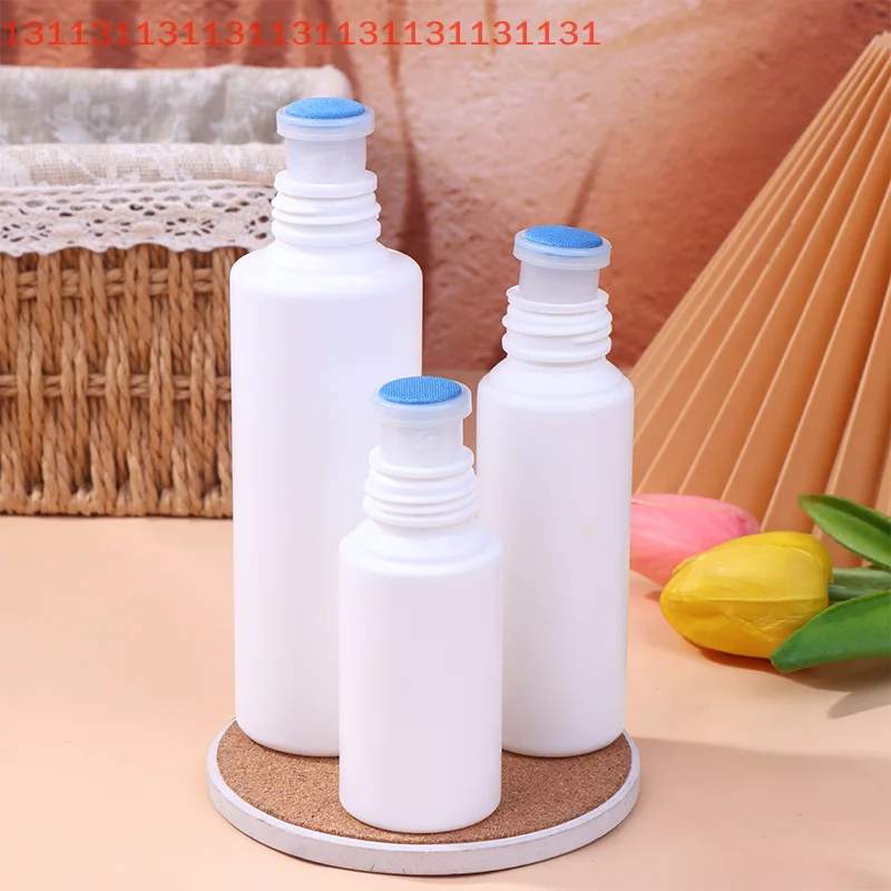 Refillable Sponge Head Applicator 50/80/150ML Empty Plastic Liquid Medicine Bottles for Skin Care Scalp Hair Antipruritic Storag
