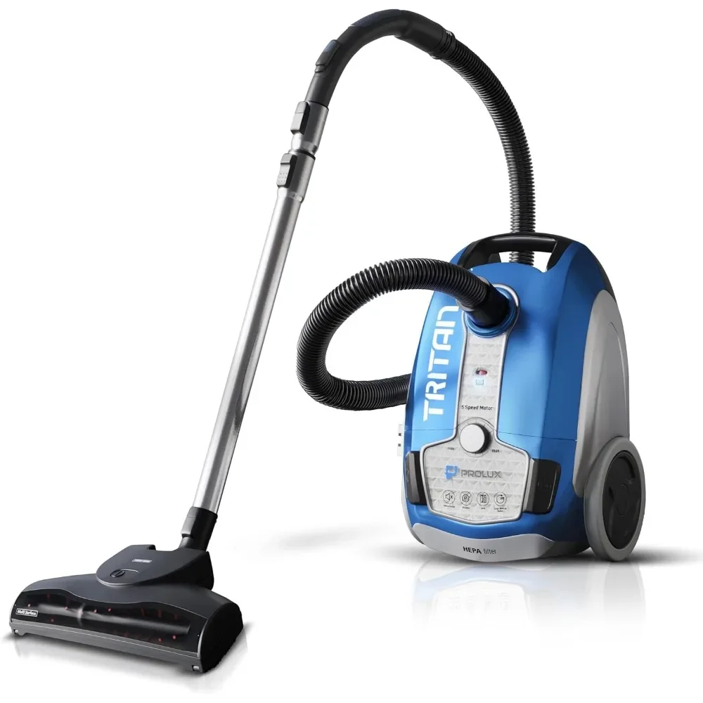 

Bagged Canister Vacuum Cleaner, HEPA Filtration Complete Home Care Tool Kit Pet Hair No More