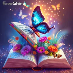 Evershine 5D DIY Diamond Painting Book Scenery Picture Rhinestones Flower Diamond Mosaic Butterfly New 2024 Handicraft
