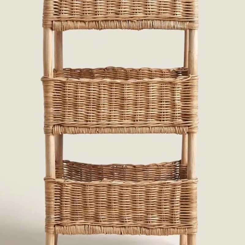 Natural rattan fabric floor-to-ceiling three-layer washable multi-layer solid wood