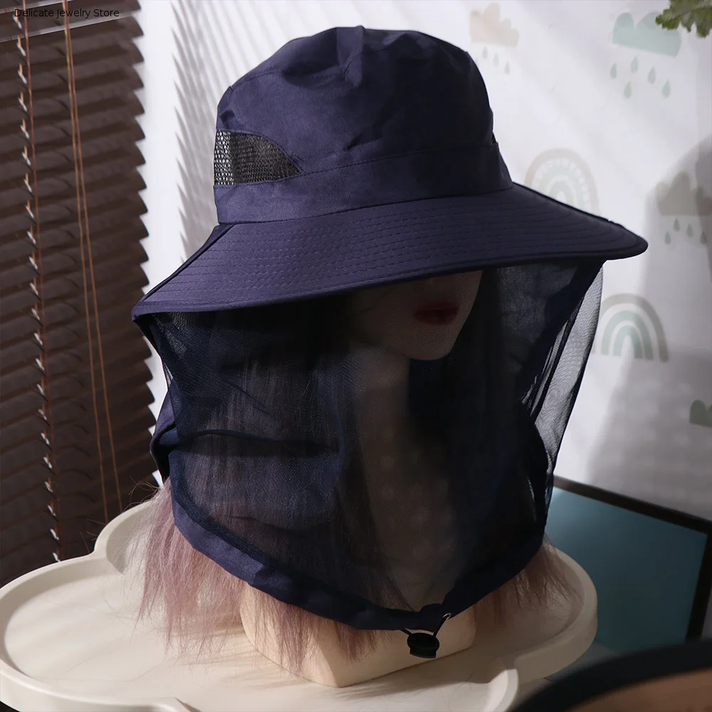 Foldable Bee Mosquito Hat Wide Brim Face Covering Net Cover Fisherman Hat Insect Proof Sun Hat Sun Protection Hat Outdoor