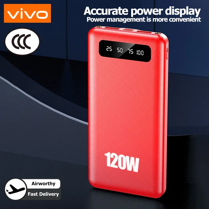 باور بانك Xiaomi 200000mAh بقدرة 120 وات، شحن سريع للغاية، بطارية خارجية محمولة عالية السعة مع شاشة رقمية LED لهاتف IPhone