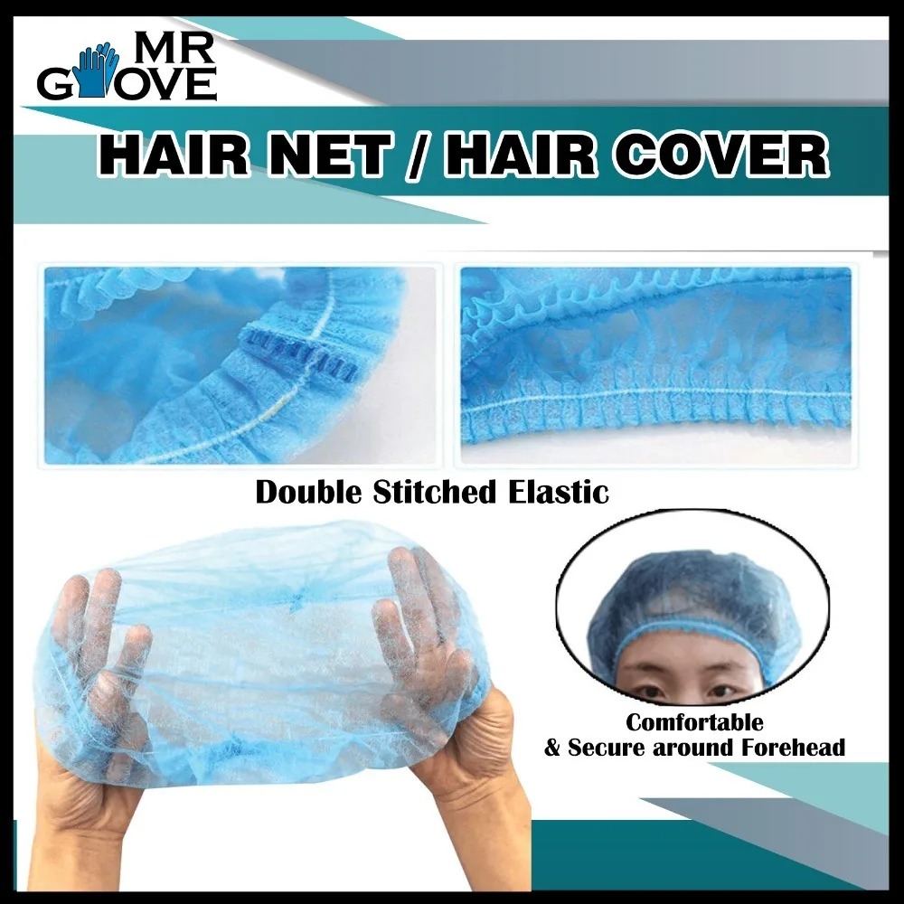 Disposable Hair Net blue white Premium (100pcs)/ 21\