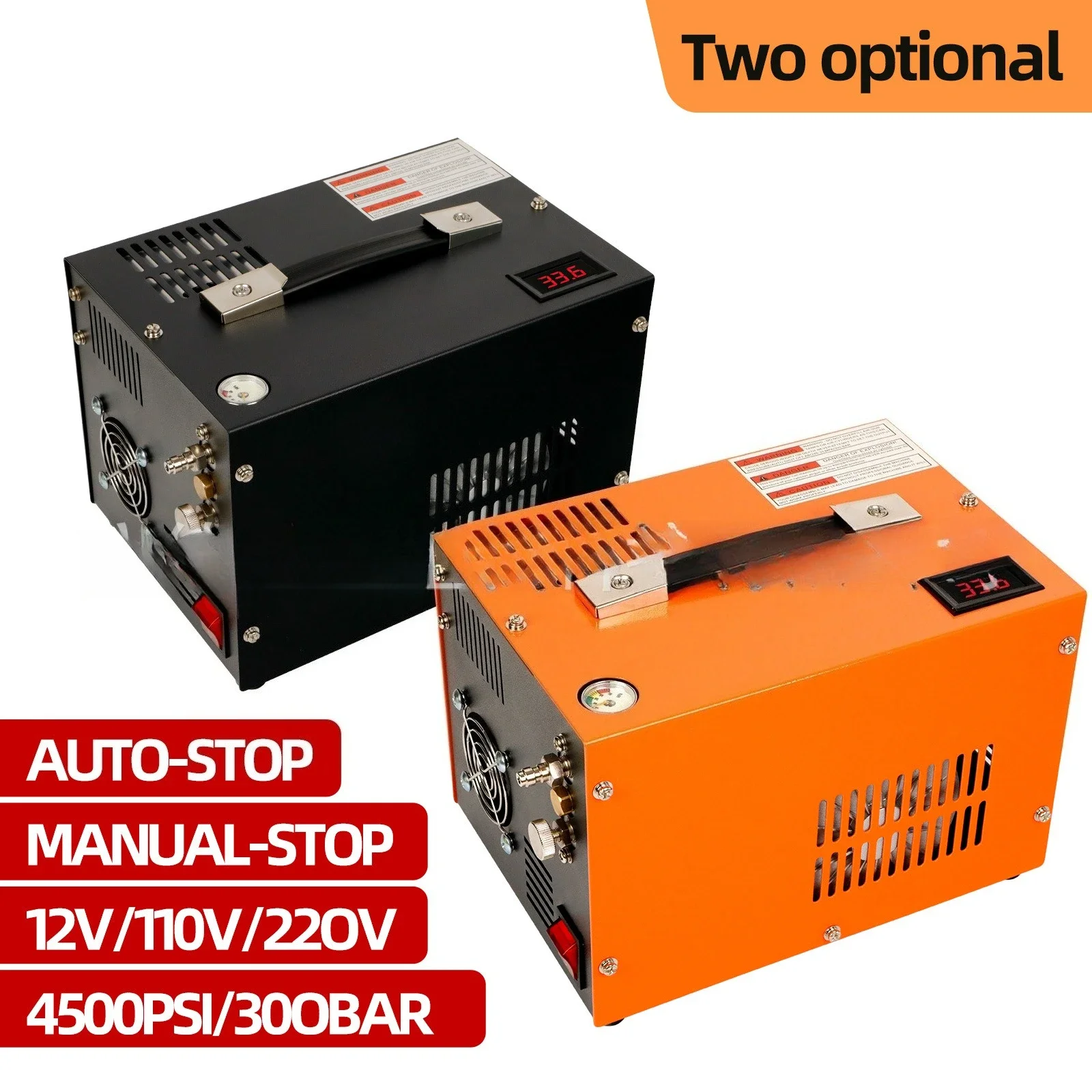 Factory-supplied 12v high-pressure inflator 30mpa built-in transformer 12v flush pump automatic shutdown 4500psi