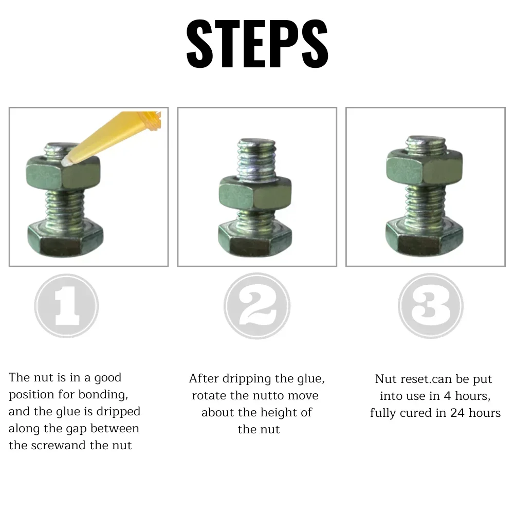 나사산 잠금 조임 나사, 녹슬지 않는 코킹 방지, 온도 저항, 무산소 나사 접착제, 50ml