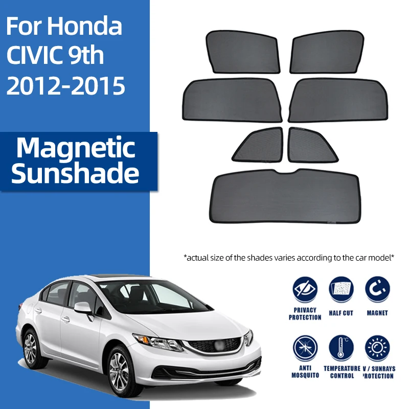 

For Honda CIVIC Sedan MK9 2012-2016 Magnetic Car Sunshade Visor Front Windshield Curtain Rear Side Baby Window Sun Shade Shield