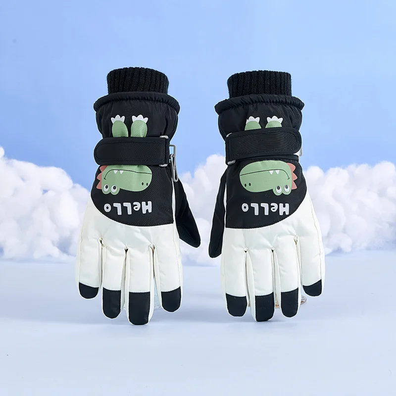 Gloves Kids Boy Girl Winter Fleece Lining Waterproof Warm Accessory For Skiing Outdoor Sports Cycling