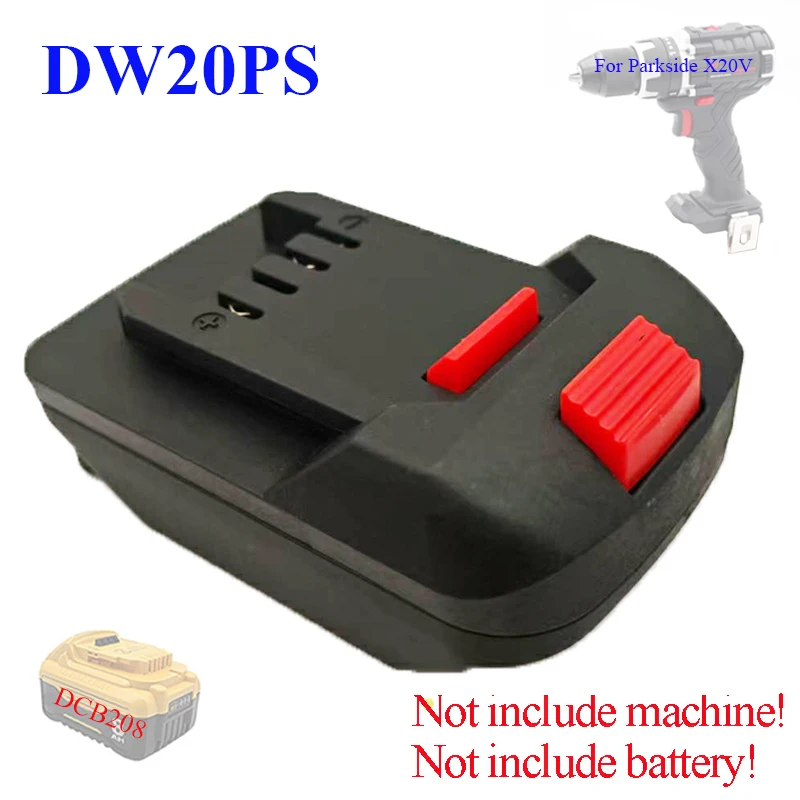 Adaptador convertidor de piezas de herramientas eléctricas para batería de iones de litio DeWalt de 18V y 20V para destornillador de llave de taladro eléctrico Lidl Parkside X20V
