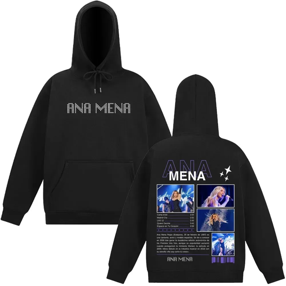 Singer ANA MENA Tour 2025 Hoodie Men Women Fashion Long-sleeved Pullover for Winter Loose Casual Aesthetic Harajuku Sweatshirt