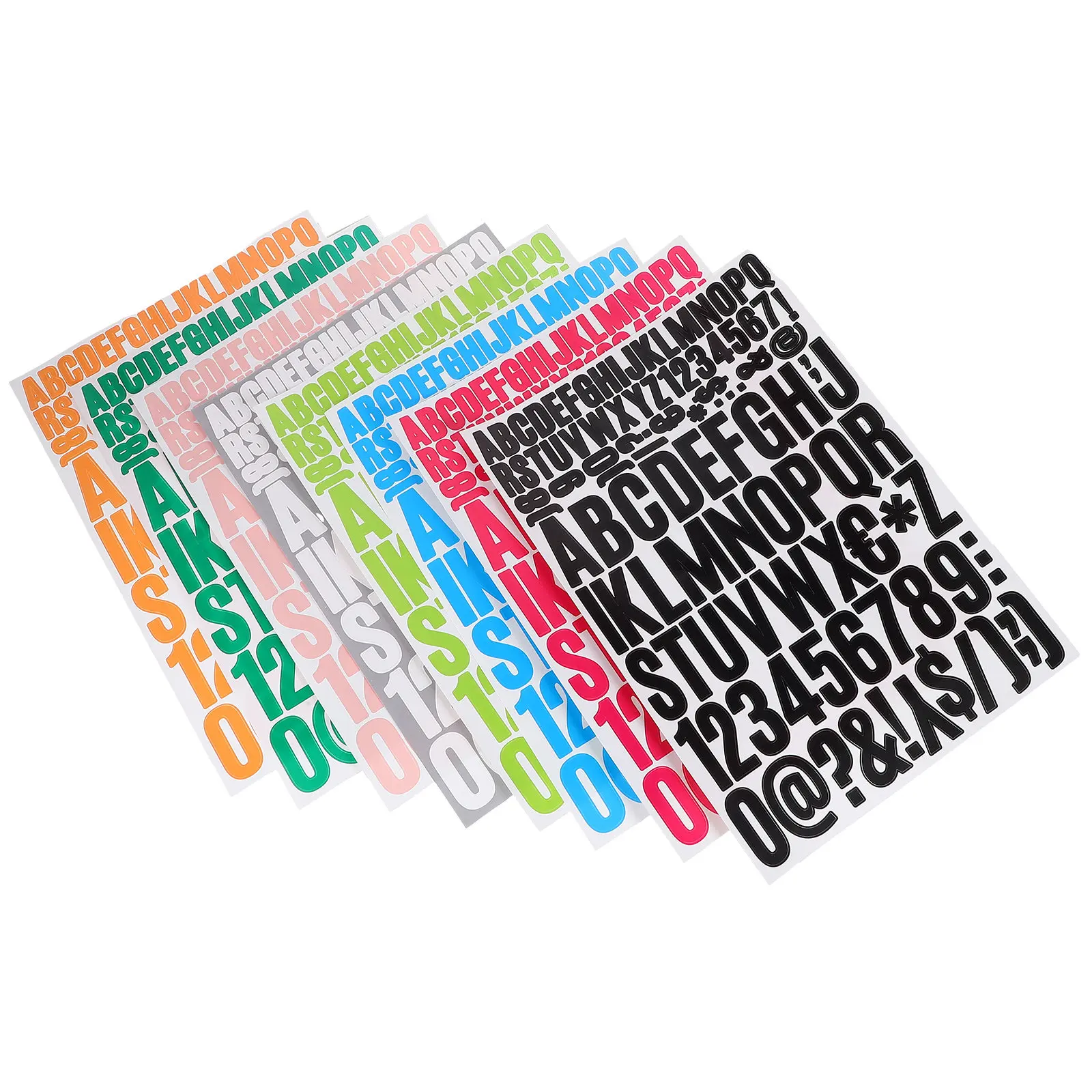 

8 Sheets Alphabet Letter Number Stickers Reusable DIY Decals for Journals Scrapbooks Hand Accounts Bottles Laptops Creative