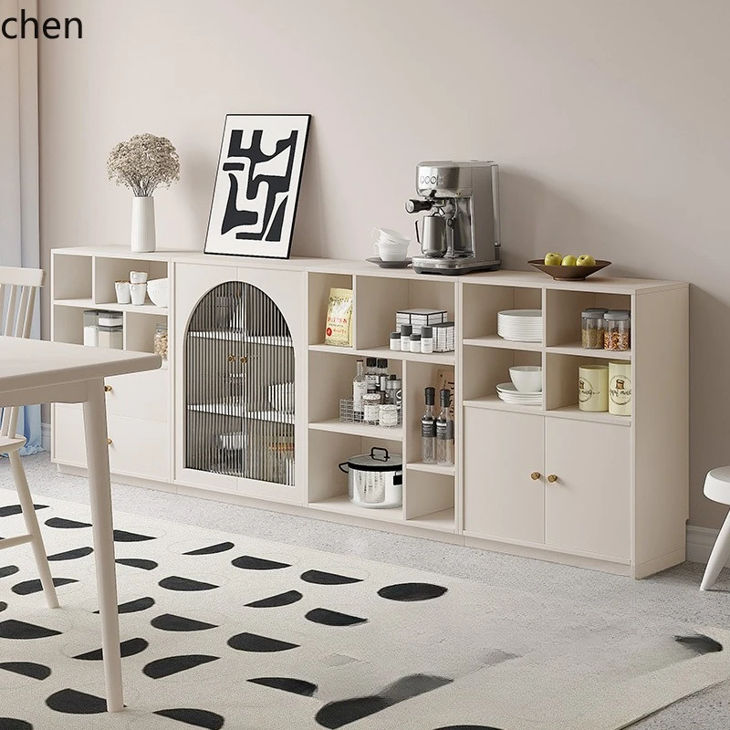 Cream Wind Combination Meal Side Locker Kitchen Storage Tea Coffee Side Cabinet