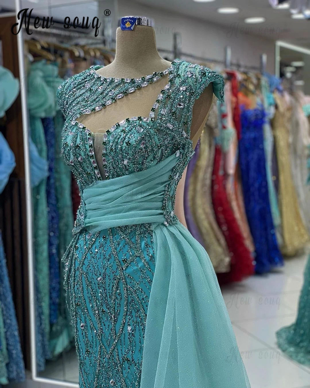 Vestido de festa Turquesa, Vestidos longos de celebridades, Vestidos completos de baile, Custom Made, Moda Dubai